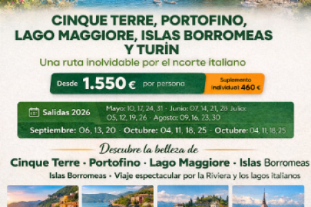 Cinque Terre, Portofino, Lago Maggiore, Islas Borromeas y Turín | TD Viajes