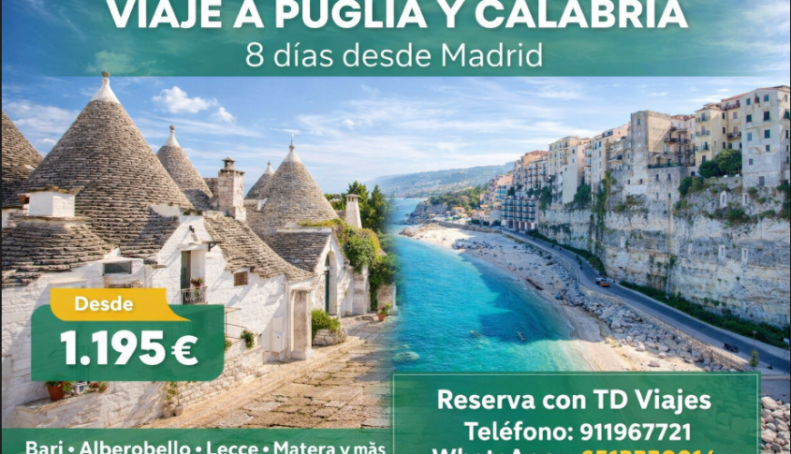 Viaje a Puglia y Calabria: descubre la otra Italia en 8 días