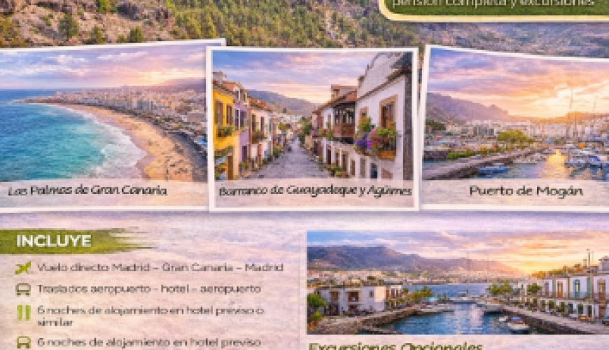 Viaje a Gran Canaria “B” desde Madrid – Naturaleza, cultura y pueblos con encanto