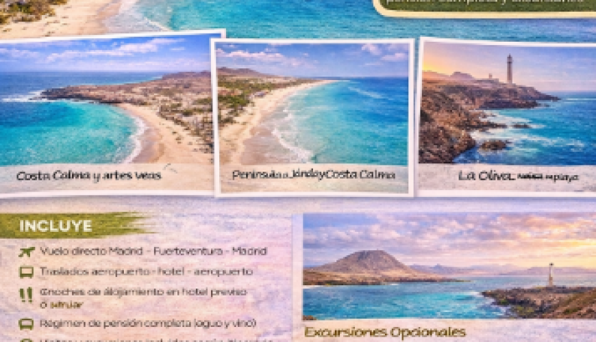 Viaje a Fuerteventura desde Madrid – Playas infinitas y paisajes volcánicos en Canarias
