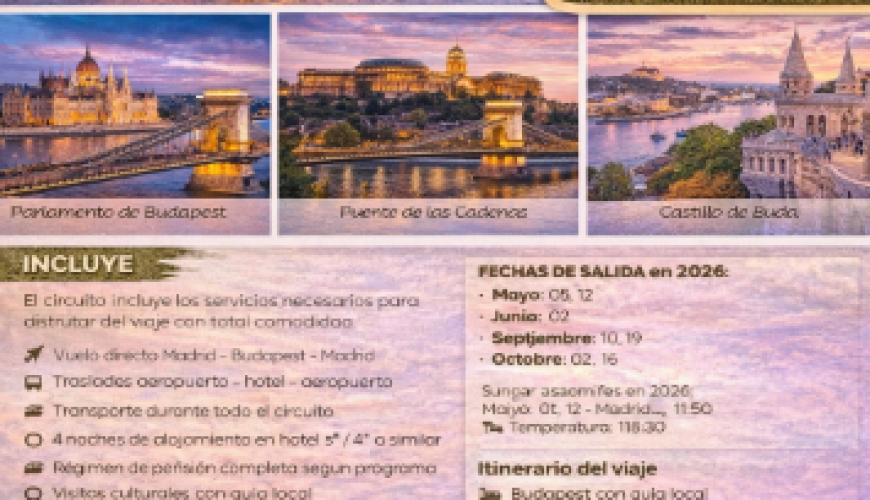 Viaje a Budapest – Estancia cultural en la perla del Danubio