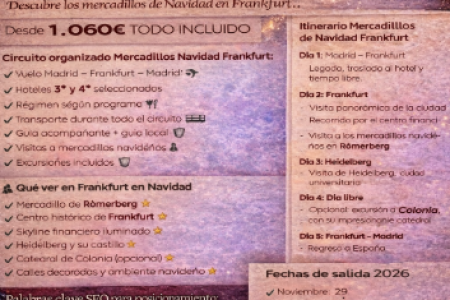 Mercadillos de Navidad en Frankfurt – Viaje organizado 2026 desde Madrid