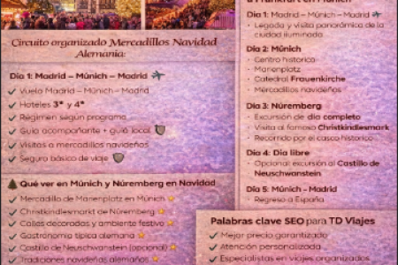 Mercadillos de Navidad en Múnich y Núremberg 2026 – Viaje organizado desde Madrid