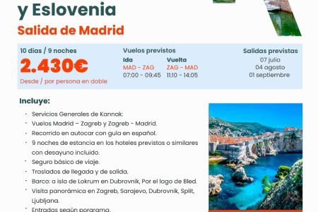 Gran Tour de Croacia y Eslovenia desde Madrid