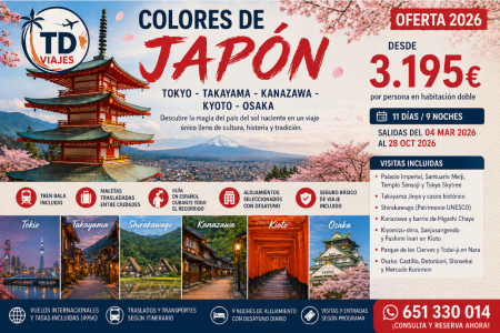 Viaje a Japón 2026: Colores de Japón | Circuito Organizado con TD Viajes