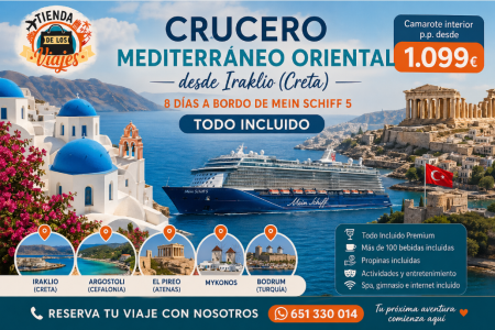 Crucero por el Mediterráneo Oriental desde Creta en Todo Incluido con TD Viajes
