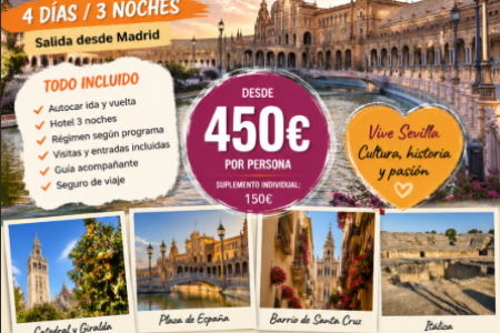 Escapada a Sevilla 4 días desde Madrid | Oferta Rutas Culturales con TD Viajes