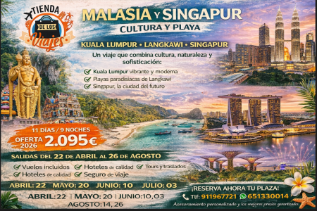 🌏 Malasia y Singapur: Cultura y Playa desde 2.095€ | TD Viajes
