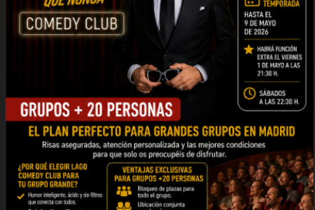 ENTRADAS PARA GRUPOS +20 PERSONAS EN MADRID: LAGO COMEDY CLUB EN TEATRO ALCÁZAR