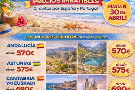 ☀️ Verano Irresistible 2026: Circuitos por España y Portugal desde 455€