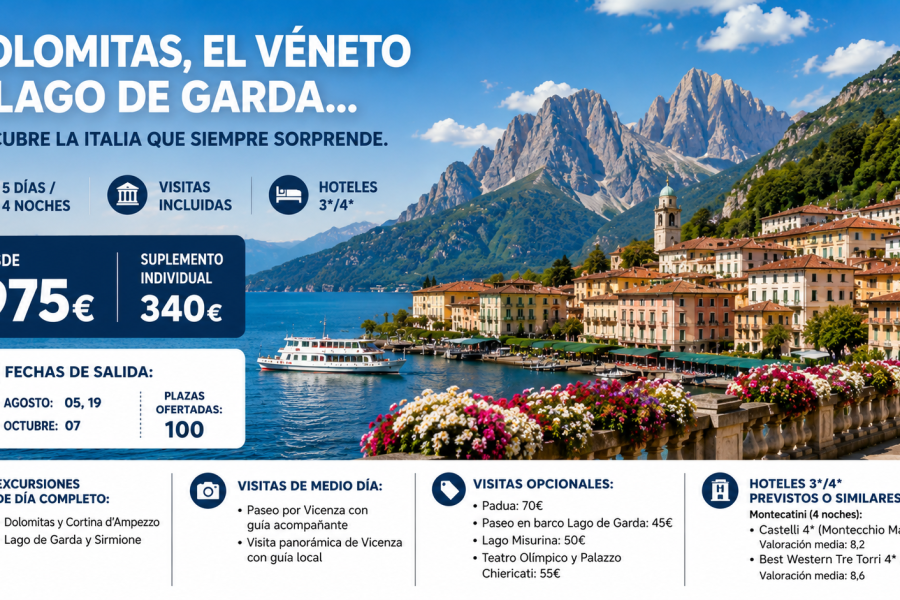 Dolomitas, El Véneto y Lago de Garda 2026