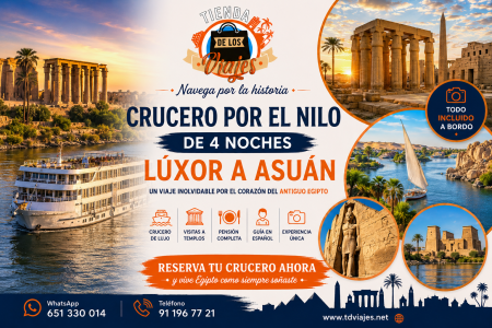 Crucero por el Nilo de 4 noches entre Lúxor y Asuán: la mejor forma de descubrir Egipto