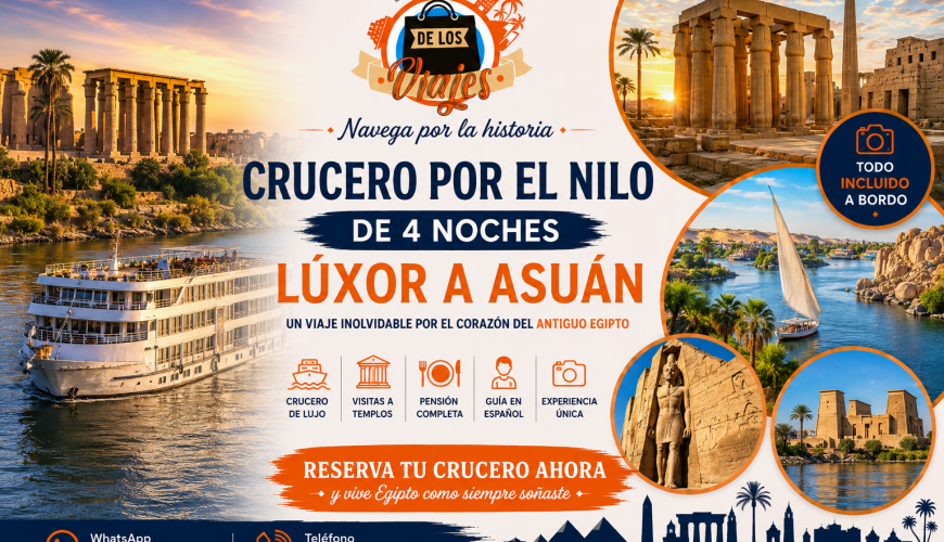 Crucero por el Nilo de 4 noches entre Lúxor y Asuán: la mejor forma de descubrir Egipto