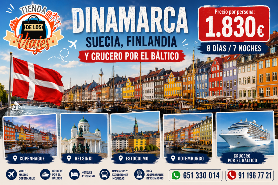 Dinamarca, Suecia, Finlandia y Crucero por El Báltico