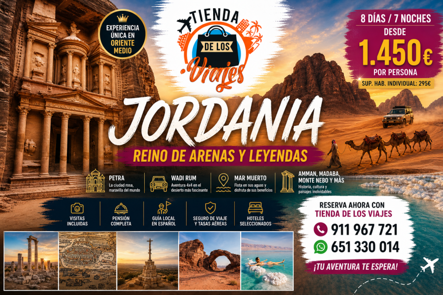 JORDANIA, REINO DE ARENAS Y LEYENDAS