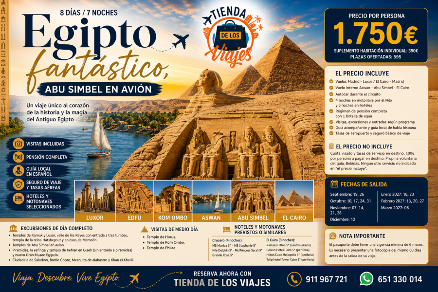 Egipto fantástico, Abu simbel en avión