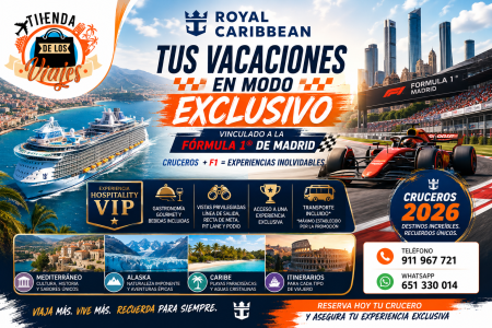 Royal Caribbean y la Fórmula 1 de Madrid: descubre los cruceros más destacados para 2026