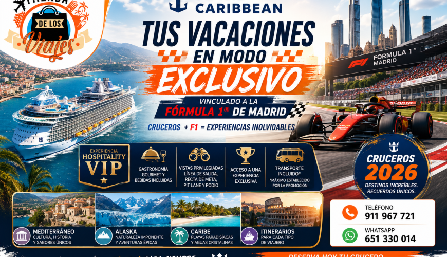Royal Caribbean y la Fórmula 1 de Madrid: descubre los cruceros más destacados para 2026