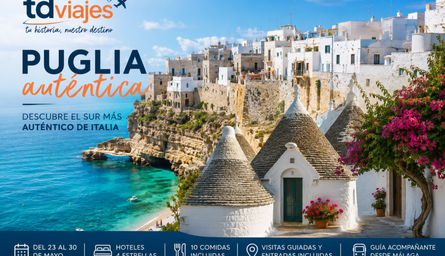 Viaje a Puglia 2026: Polignano, Alberobello y Matera con TD Viajes