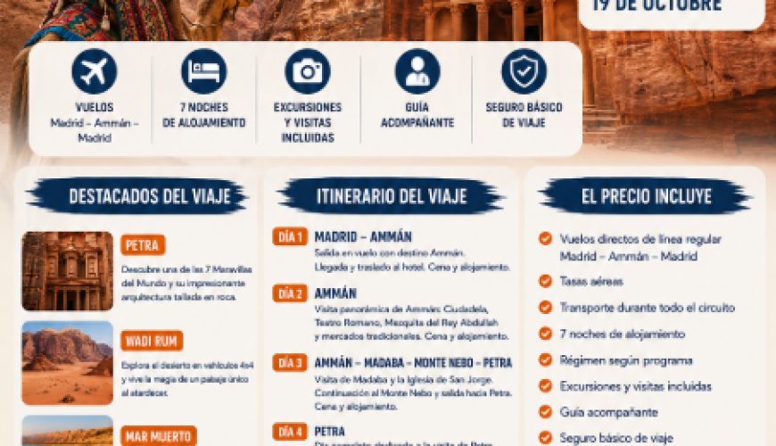 Viaje a Jordania: Ammán, Petra, Wadi Rum y Mar Muerto con TD Viajes