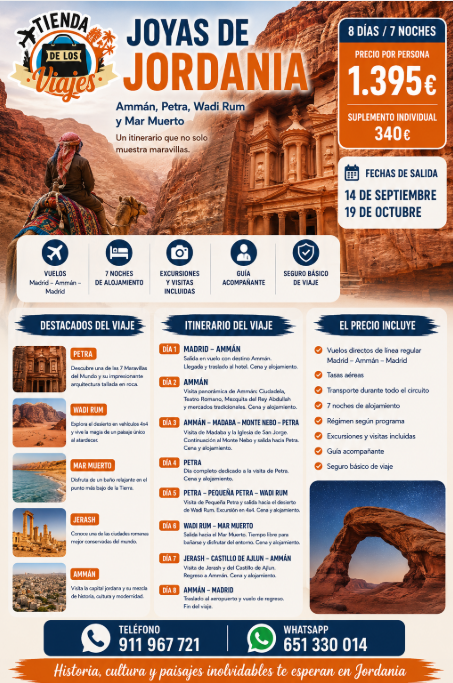 Viaje a Jordania: Ammán, Petra, Wadi Rum y Mar Muerto con TD Viajes