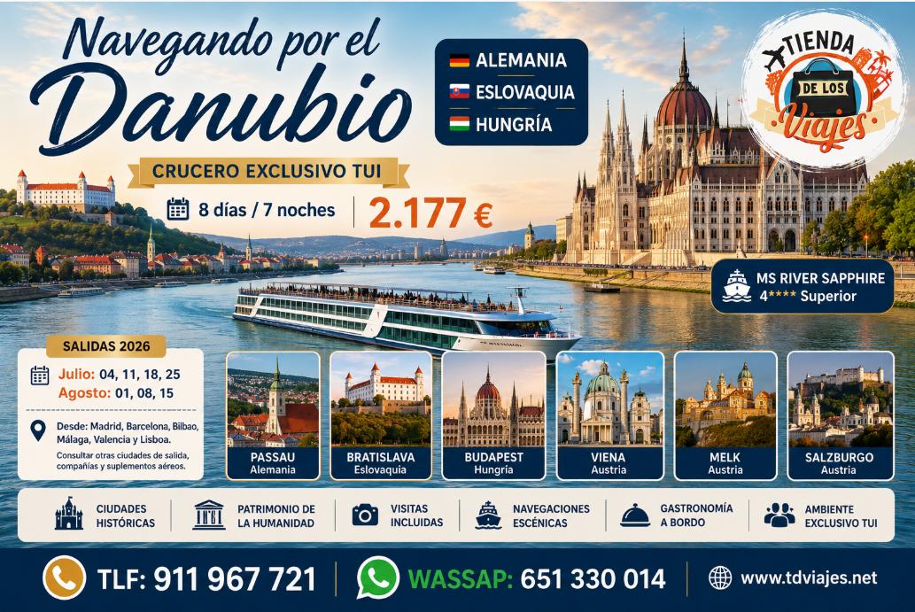 Navegando por el Danubio 2026: Crucero Fluvial por Alemania, Eslovaquia, Hungría y Austria