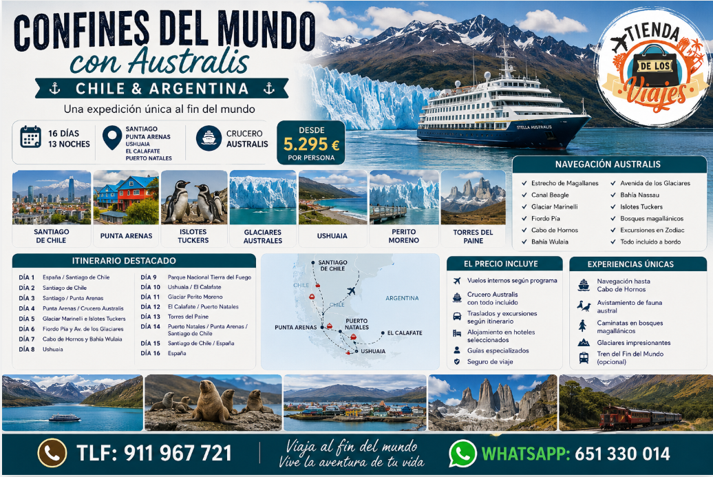 Confines del Mundo con Australis: Expedición por Chile y Argentina