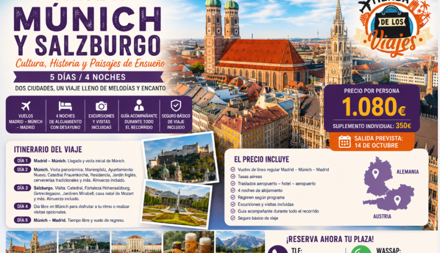 Viaje a Múnich y Salzburgo: Cultura, Historia y Paisajes de Ensueño con TD Viajes