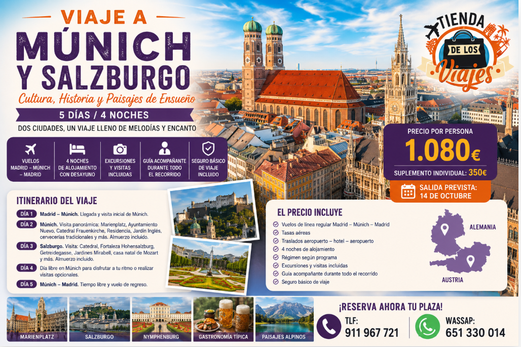 Viaje a Múnich y Salzburgo: Cultura, Historia y Paisajes de Ensueño con TD Viajes