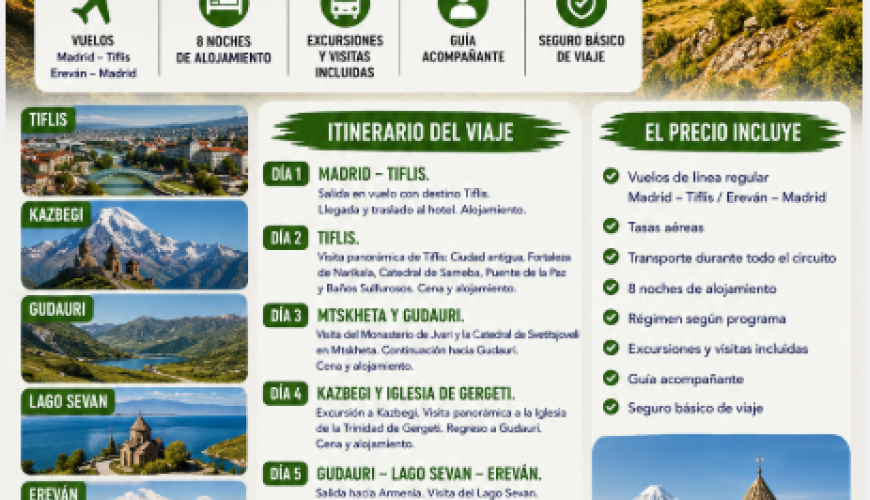 Viaje a Georgia y Armenia: Historia, Monasterios y Paisajes del Cáucaso con TD Viajes