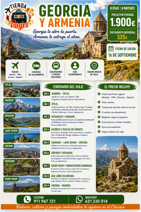 Viaje a Georgia y Armenia: Historia, Monasterios y Paisajes del Cáucaso con TD Viajes