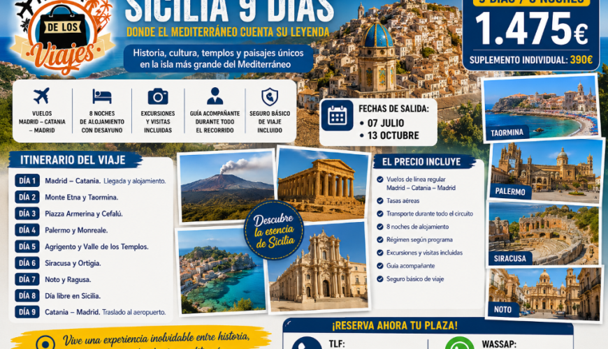 Viaje a Sicilia en 9 Días: Historia, Cultura y Mediterráneo con TD Viajes