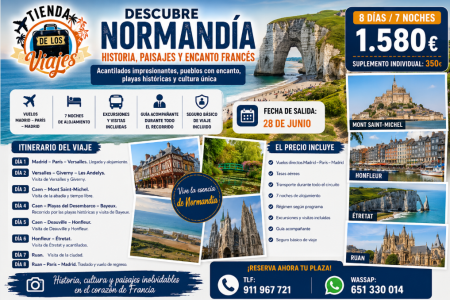 Viaje a Normandía: Historia, Paisajes y Encanto Francés con TD Viajes