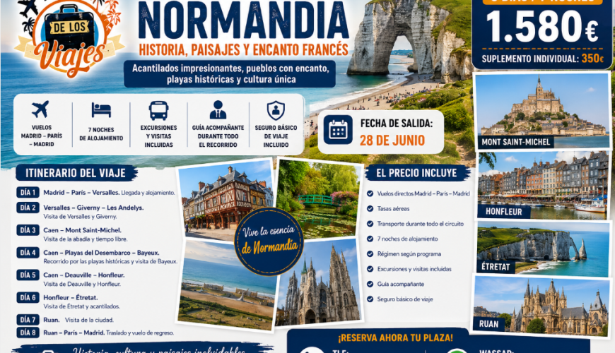 Viaje a Normandía: Historia, Paisajes y Encanto Francés con TD Viajes
