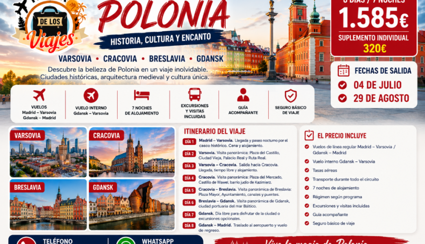 Viaje a Polonia: Varsovia, Cracovia, Breslavia y Gdansk con TD Viajes