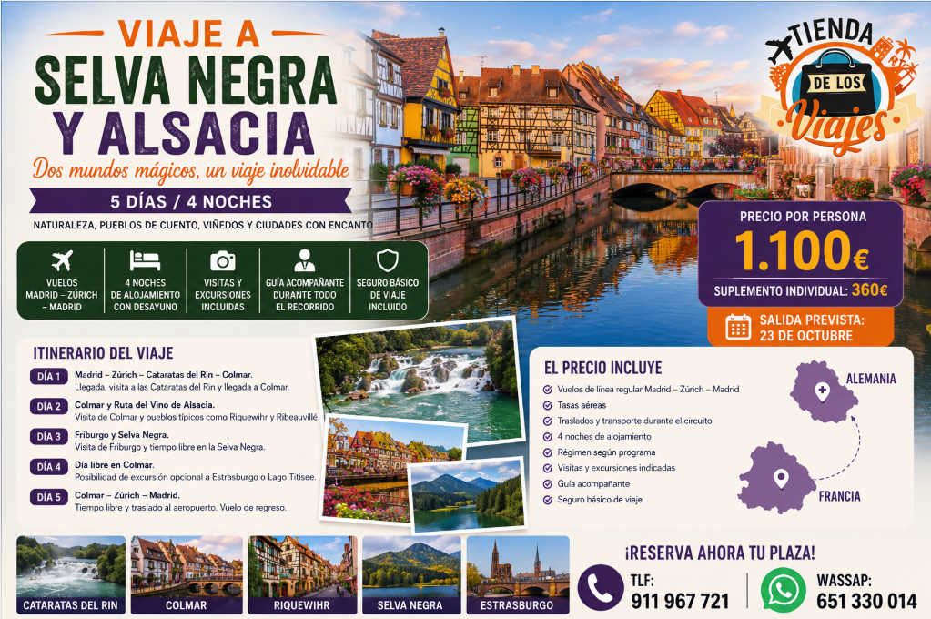 Viaje a la Selva Negra y Alsacia: Paisajes de Ensueño entre Alemania y Francia con TD Viajes