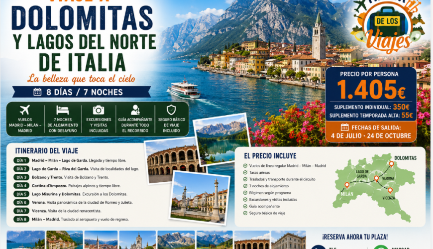 Viaje a los Dolomitas y Lagos del Norte de Italia: Naturaleza y Paisajes Inolvidables con TD Viajes