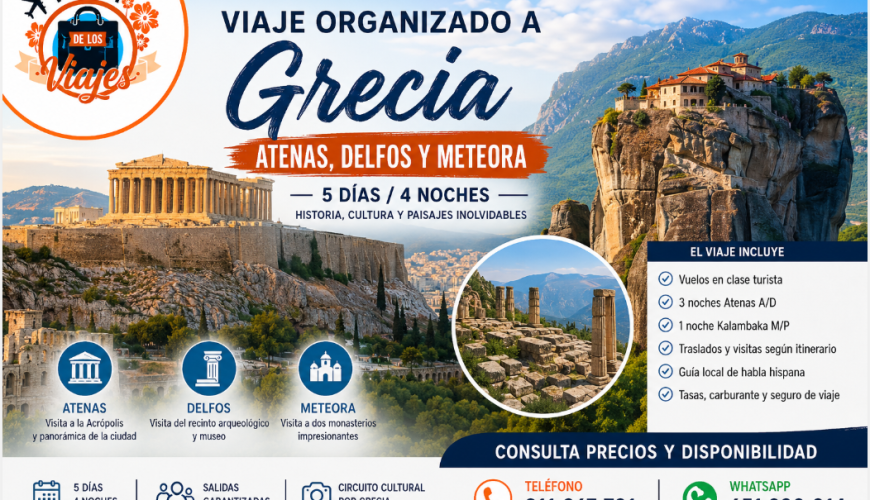 Viaje organizado a Grecia: Atenas, Delfos y Meteora en 5 días