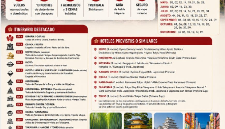 Gran Tour de Japón: 16 Días Descubriendo la Esencia del País del Sol Naciente