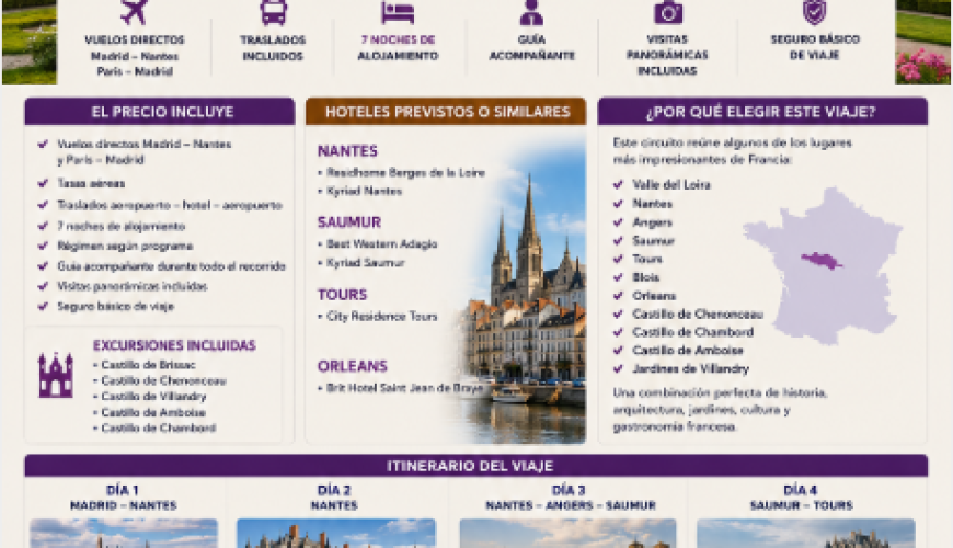 Castillos y Jardines del Loira: Un Viaje por la Historia y la Elegancia de Francia