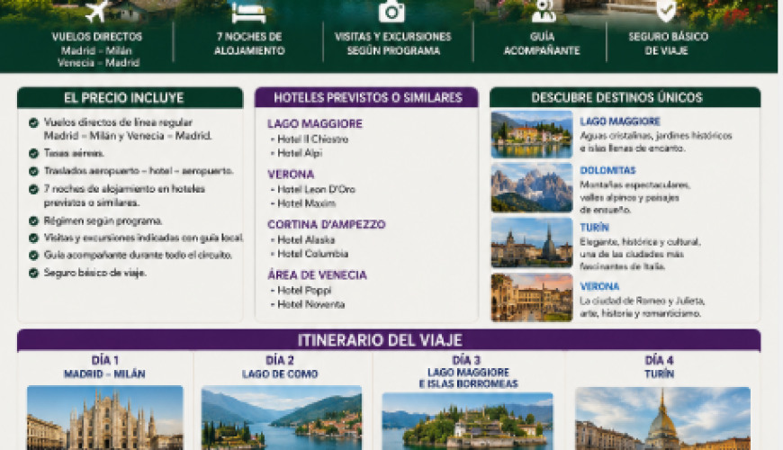 Lago Maggiore, Islas Borromeas, Turín y Los Dolomitas: Un Viaje por el Norte Más Espectacular de Italia
