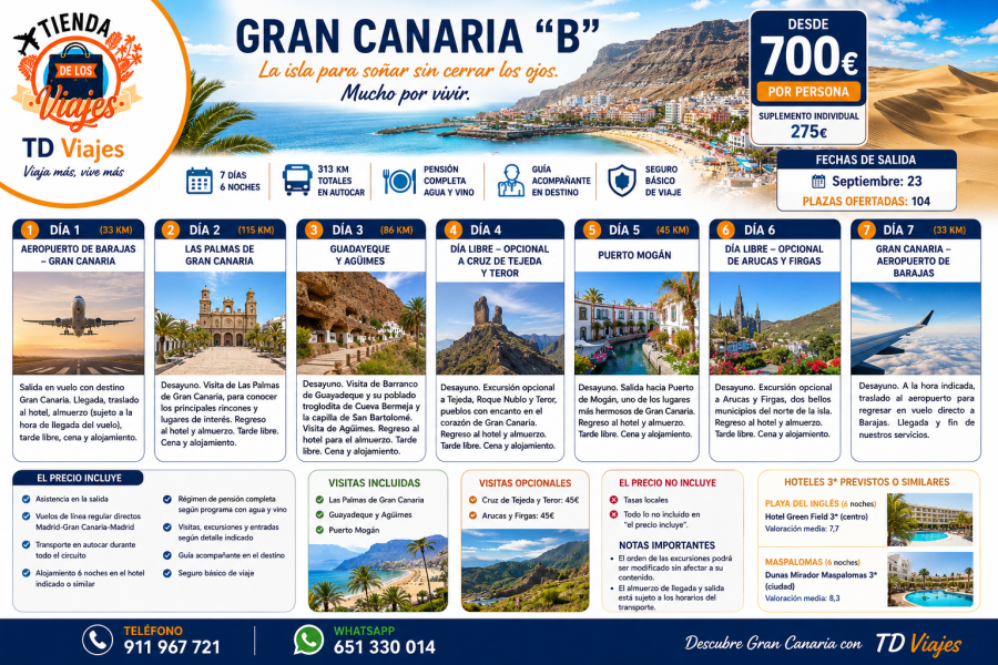 Viaje a Gran Canaria 2026