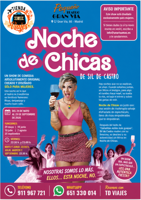 Noche de Chicas en Madrid 2026: la comedia femenina que triunfa en Gran Vía