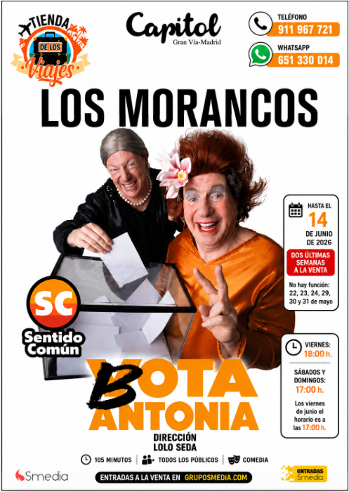 Los Morancos – Bota Antonia en Madrid 2026: la comedia más divertida llega al Teatro Capitol Gran Vía