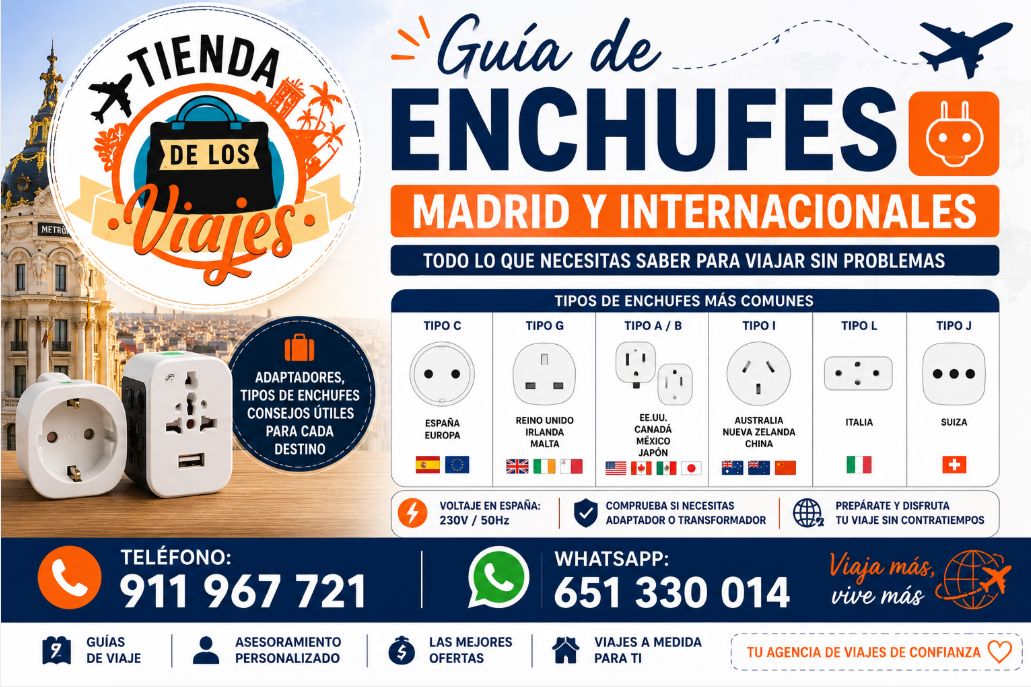 Tipos de enchufes en Madrid y otros países: guía completa para viajeros con TD Viajes