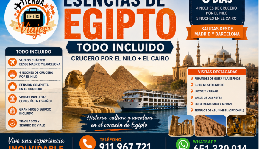 Esencias de Egipto Todo Incluido: descubre el país de los faraones con crucero por el Nilo y El Cairo