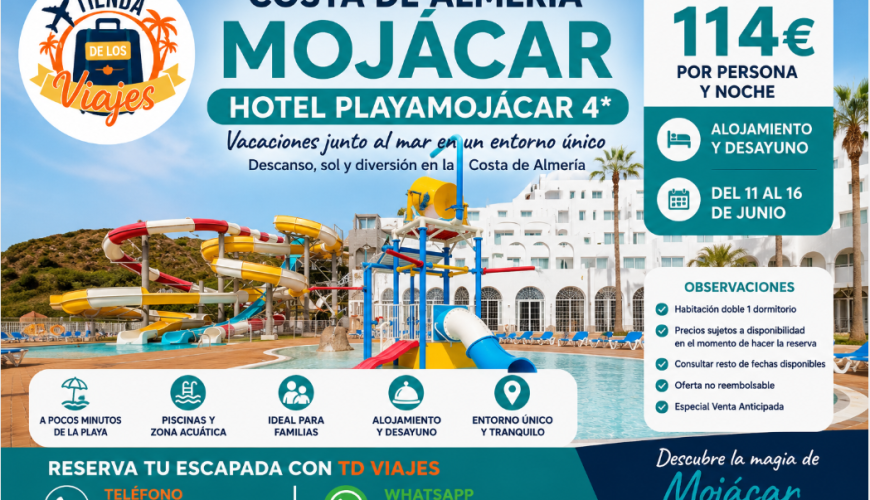 Hotel Playamojácar en Costa de Almería: vacaciones junto al mar en Mojácar