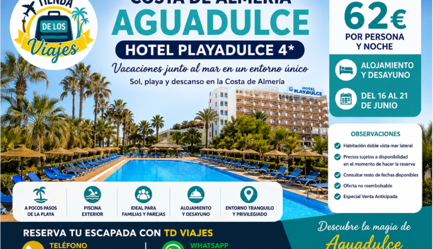 Hotel Playadulce en Aguadulce, Costa de Almería: vacaciones junto al mar en Andalucía