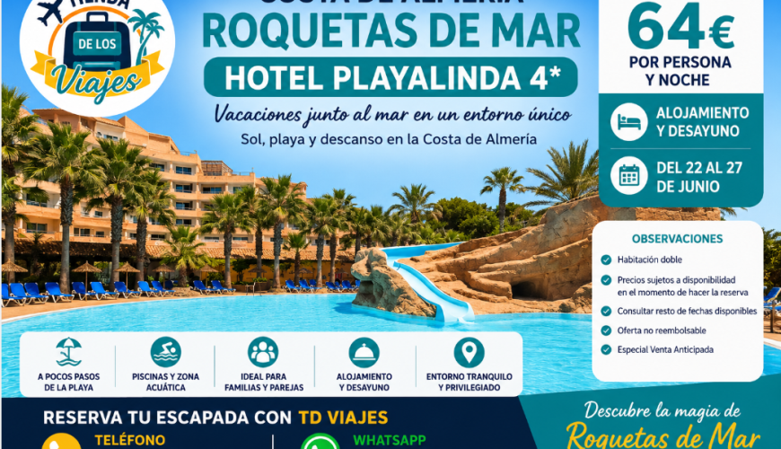 Hotel Playalinda en Roquetas de Mar: vacaciones en la Costa de Almería