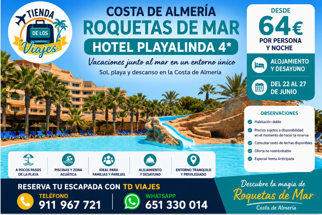 Hotel Playalinda en Roquetas de Mar: vacaciones en la Costa de Almería